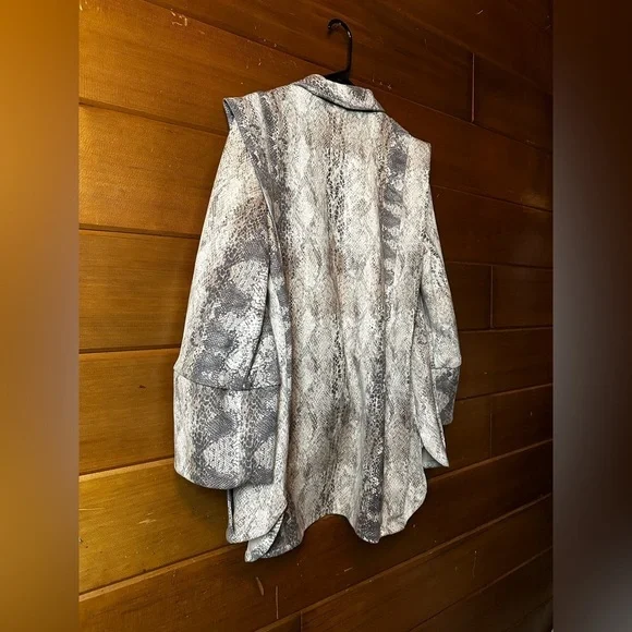 Y2K Snakeskin Drape Cross Over Jacket Women’s LARGE - Picture 3 of 13